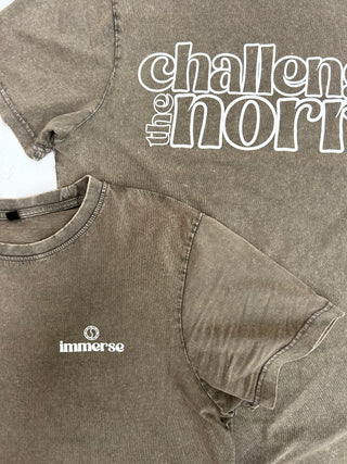 Rolled acid wash crew neck t-shirt – 180gsm cotton, bespoke dyed for a unique look