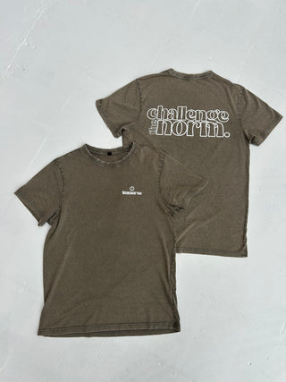 Front and back image of premium acid wash crew neck t-shirts 